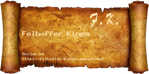 Felhoffer Kinga névjegykártya